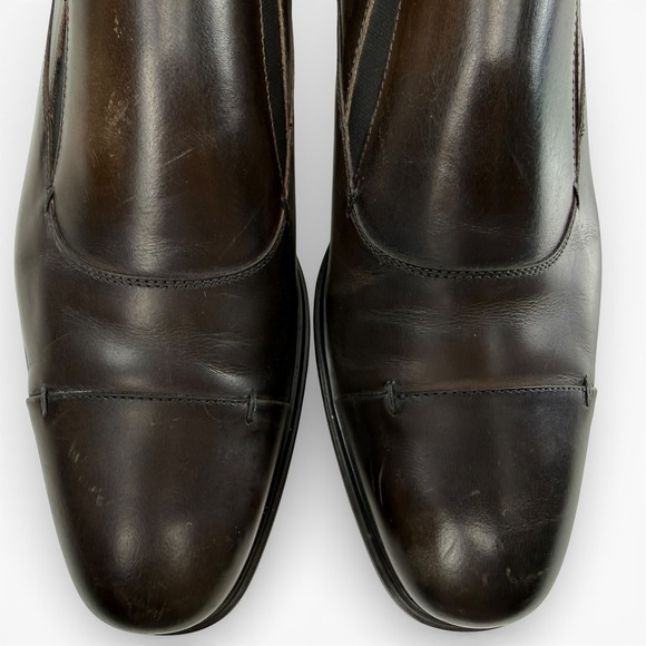 Cesare Paciotti Slip On Loafer Dress Shoes Men size US 10 Cap Toe Brown Leather - Picture 4 of 11